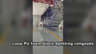 Machine automatique de guidage de couteau à bande, coupe-boucle, divisant les longs blocs de mousse PU en mousse en rouleau
