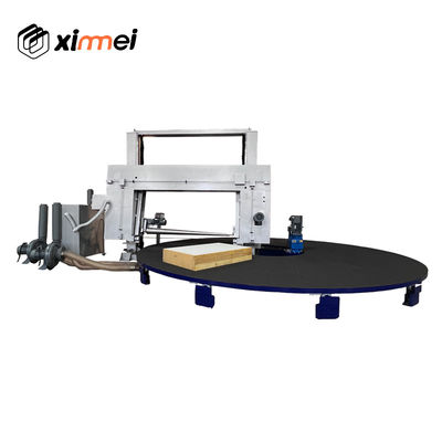 C-618 Pour la coupe à l'éponge dure Plateforme antidérapante Carrousel couteau à bande horizontale avec absorption d'air pour une haute tolérance à la coupe Coupe de blocs en mousse PU Machine de coupe avec rouleau sous pression