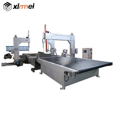 Machine de découpe d'éponge à couteau à bande verticale, contrôle PLC HMI, pour refendre et couper en bandes des blocs de mousse EPE PU, coton isolant, épurateur, EVA, laine de roche, carton nid d'abeille, fibre de coco, sans dessin CAO